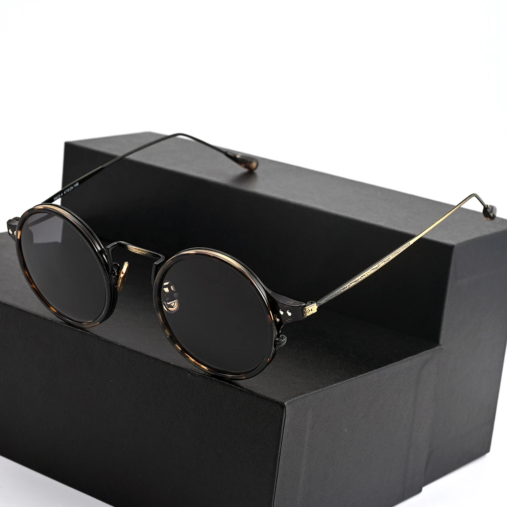 Cubojue Tortoise Polarized Sunglasses Men Women Small Round Sun Glasses for Male Female Black Brown Lens Vintage Anti Reflection