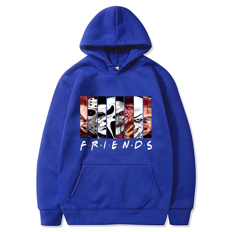 Halloween Friends Hoodies Men Fashion Long Sleeve Horror Sweatshirts Women Novelty Movie Casual Harajuku Pullovers Sudaderas