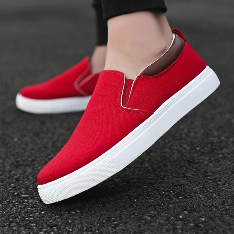 New Fashion Canvas Men's Sneakers Breathe Freely No Lacing Up Sping Shoes Classic Casual Vulcanized Shoes Mens Sport Shoes