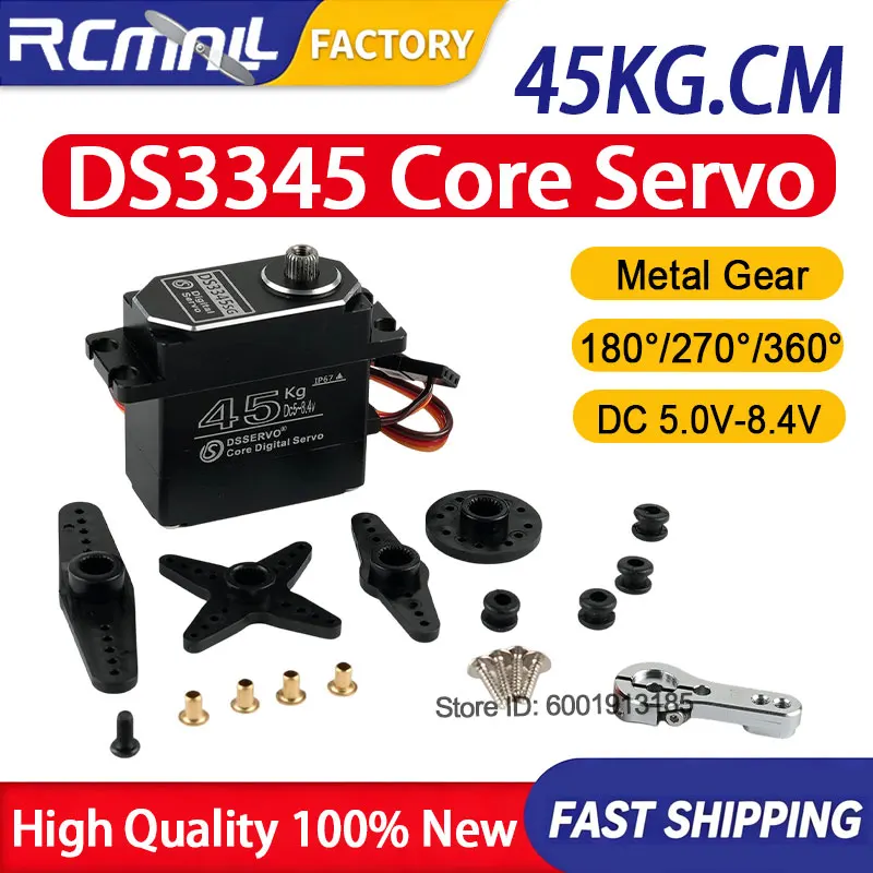 DS3345 45kg High Torque Digital Servo Iron Core Motor Metal Gear IP67 Waterproof RC Steering Servo for 1/8 1/10 RC Car Robot