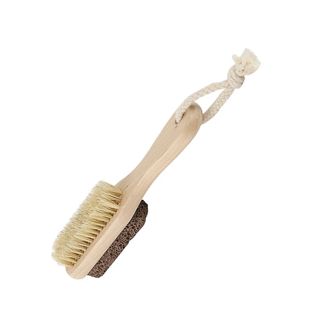 

1pc Double Side Pedicure File Stone Bristle Callus Remover Foot File Dead Skin Care Ergonomic Design Hanging Rope
