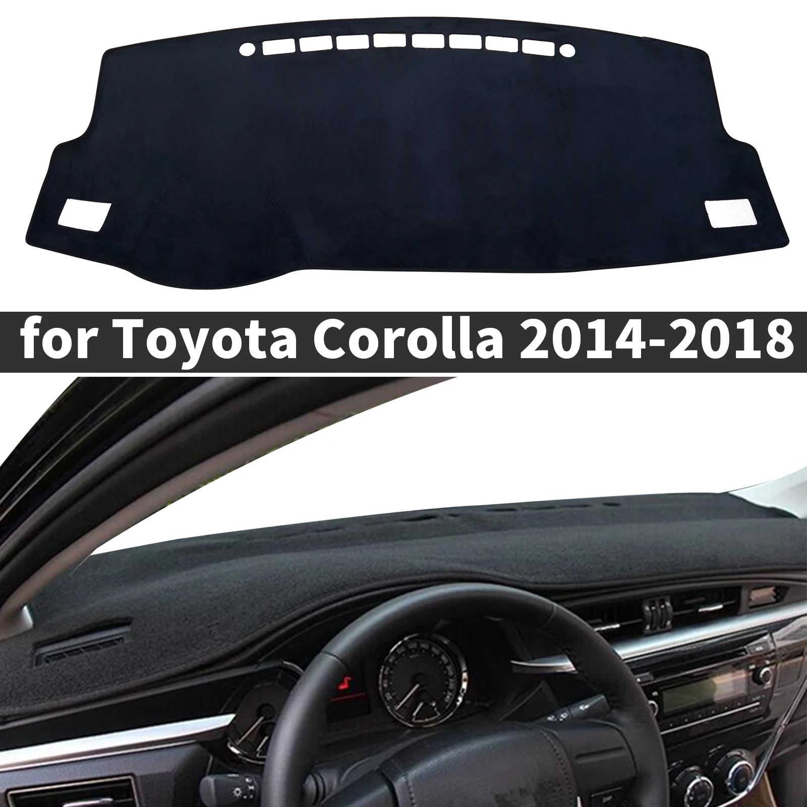 

fit for Toyota Corolla 2014 2015 2016 2017 2018 Car Accessories Dashmat Dashboard Cover Pad Protective Carpet DashMat Sunshade