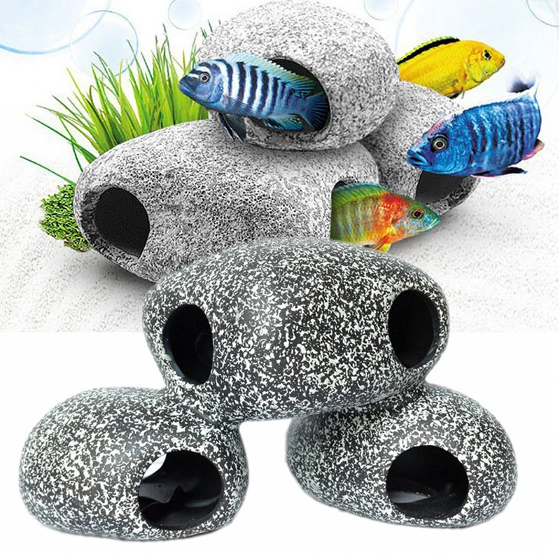 Cichlid Stone Cave Aquarium Fish Tank Pond Decoration Ornaments Farming Shrimp Fish Tank Landscaping Decoration Spawning Cave