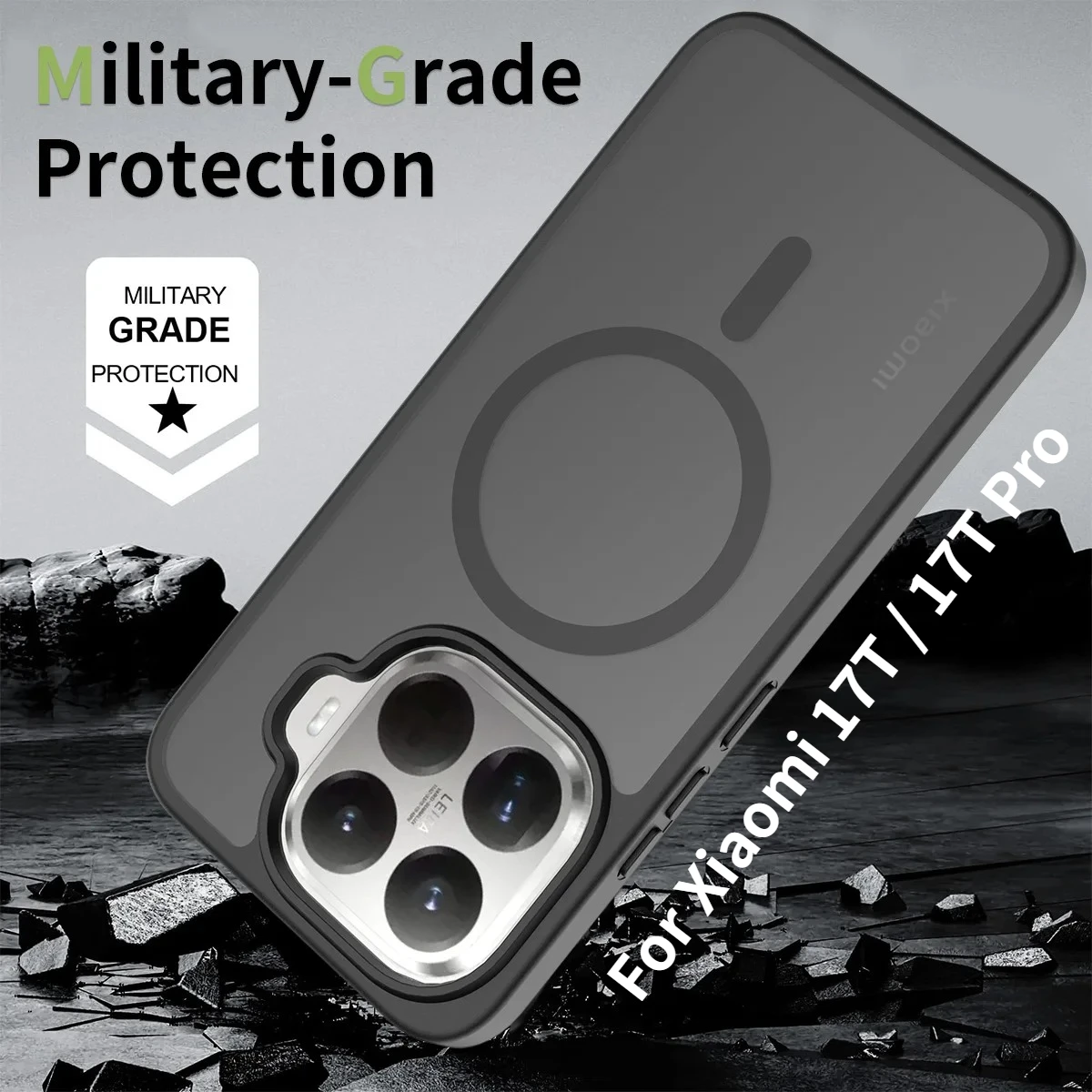 Bonbonfarbene, matte, durchscheinende Hülle für Magsafe-Hülle für Xiaomi MI 17T 15T Pro 17 Pro Max, magnetische, kabellose Ladehülle, stoßfeste Abdeckung