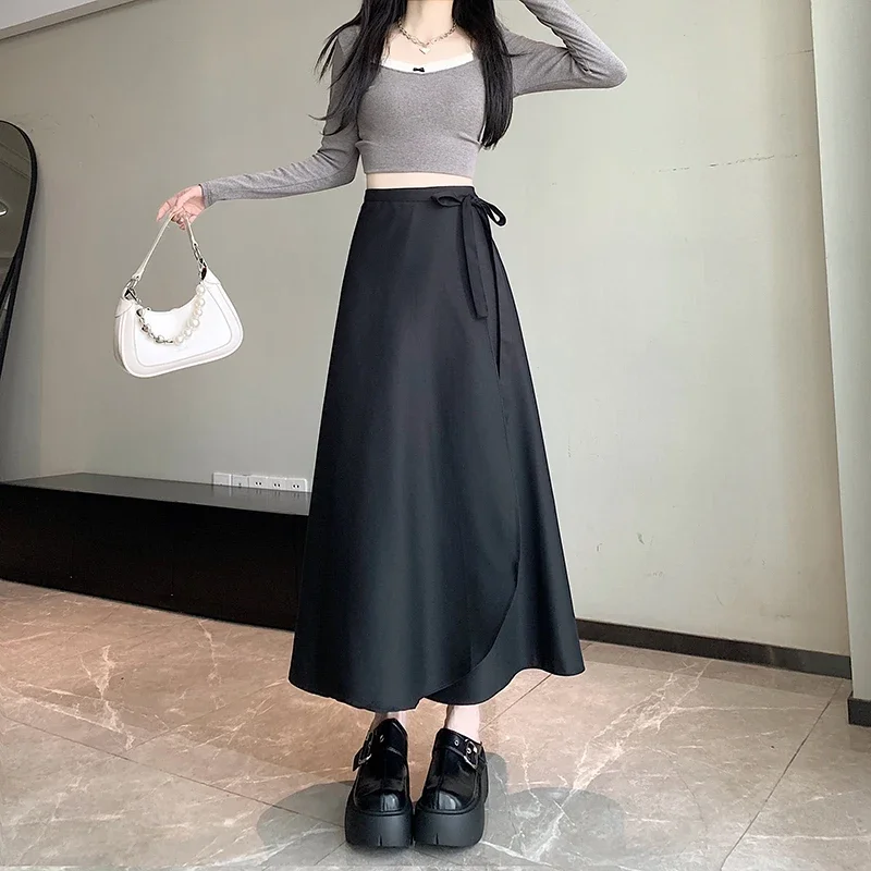 2024 New Irregular One-piece Skirt Slim A-line Long Midi Dress Gothic Vintage