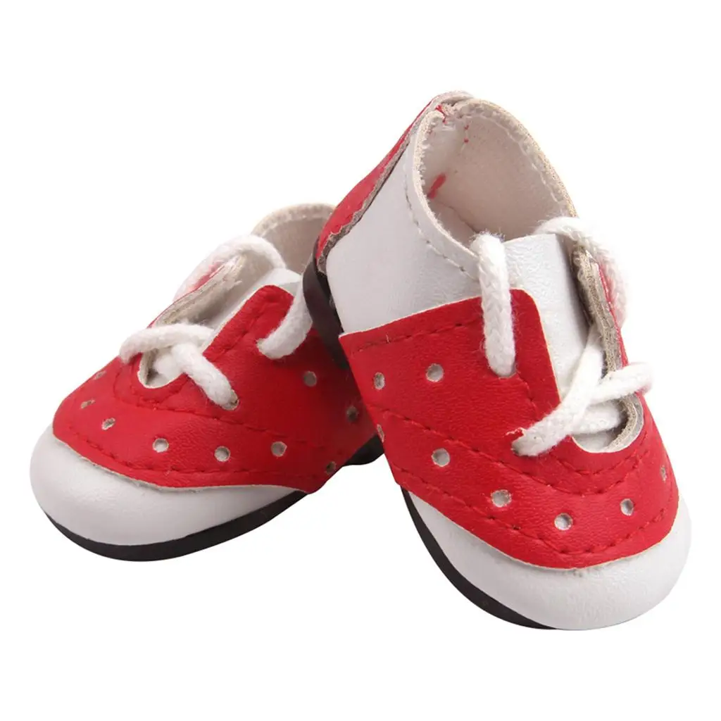 Doll Shoes Faux Leather Flat Sneakers for Mel Chan And Other Height Dolls