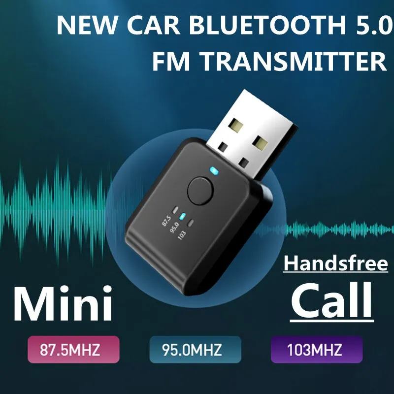 Car Bluetooth 5.1 Transmitter Receiver Handsfree Call Mini USB Power Car Kit Auto Stereo Wireless Audio Adapter For Car Fm Radio