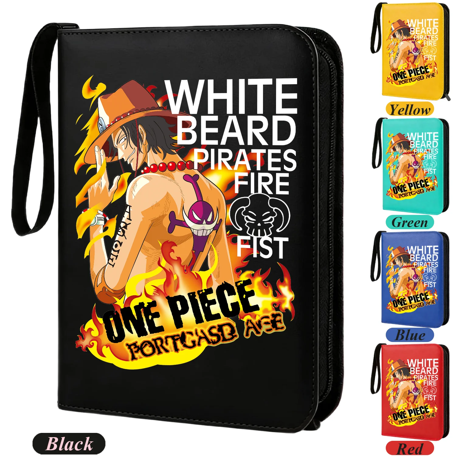 ONE PIECE 400 Karten 4-Taschen-Album Zoro Luffy Sammlung Großes Fassungsvermögen Reißverschluss-Ordner Kartenhalter Kartenhüllen-Schutz – Detail 3