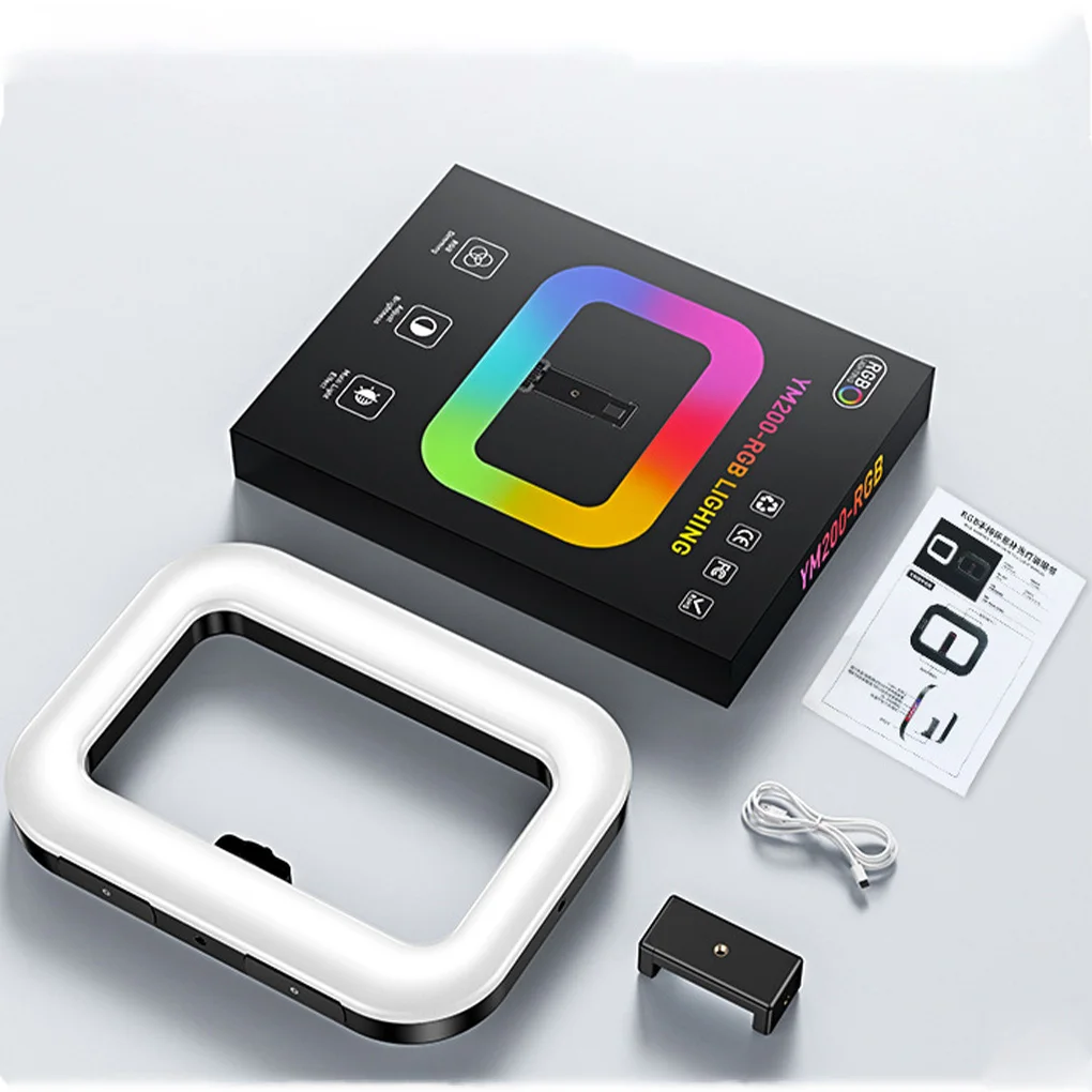 Anello portatile LED ricaricabile Luce di riempimento Telefono cellulare portatile Trasmissione in diretta Fotografia Desktop Gabbia per conigli Luce per selfie