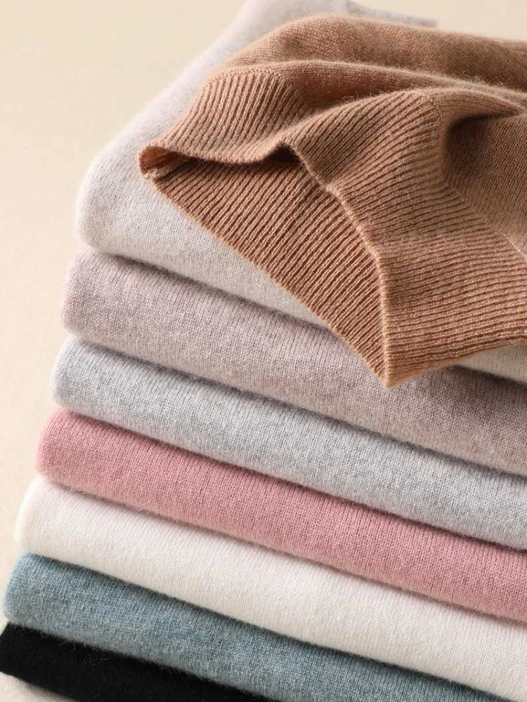 AOSSVIAO Long Sleeve Knitted Sweater Women Turtleneck Solid Autumn Winter 2026 New Base Layer Pullover Warm Tops