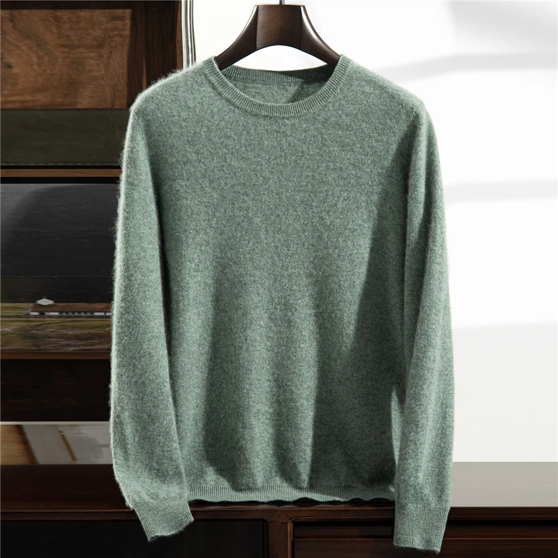 

DjzDsm Autumn Winter Men's 100% Cashmere Soft Sweater Contrasting Colors O-Neck Pullover Loose Long Sleeve Jumper Cashmere Top