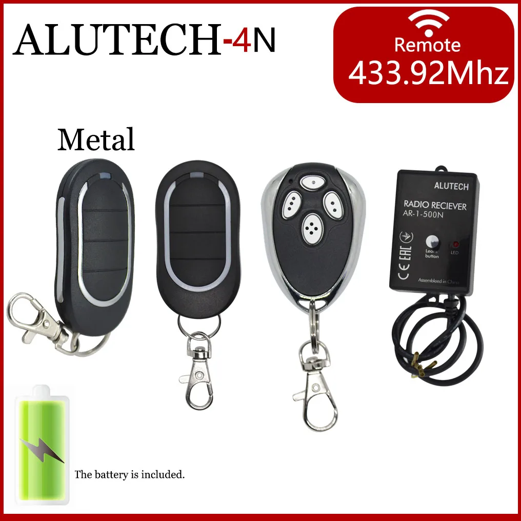Alutech AR-1-500N  For Alutech AT 4N  433.92MHz Dynamic Code Garage Remote ControlGate Barrier Door Opener Keychain
