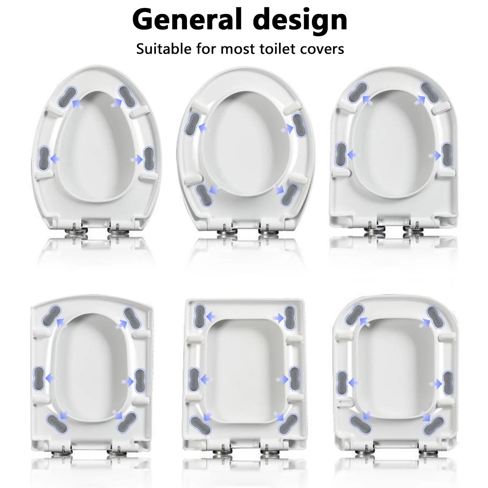 4pcs Arc Toilet Lid Gasket Self-adhesive Bidet Cover Buffering Shim Toilet Bumper Cushion Household Merchandises