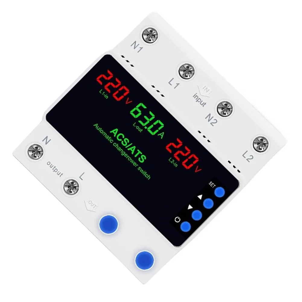220V Single Phase Dual Power with Automatic Switching Delayed Restart and Customizable Current Cutoff 63A or 100A