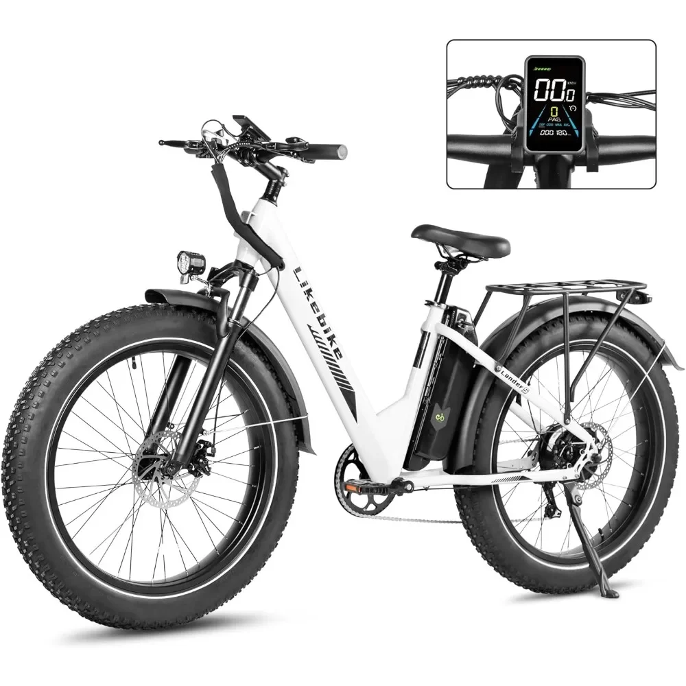 Lander S Adult Electric Bike, UL 2849 Certified, 26 Inch Fat Tire Mountain Electric Bike with 500W Motor and 48V 13Ah Battery