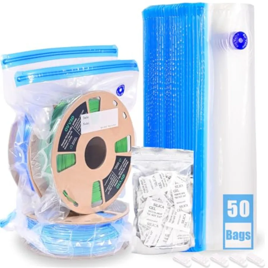 Filament Storage Bags Kit 105pcs, Plus Size 32x34cm 3D Printer Filament Storage Vacuum Sealed Kit with 50pcs Desiccant, Perfect