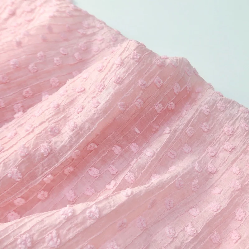 

50x140cm Summer sheer pink fluffy halter top princess dress cute fabric DIY handmade hair bow shirt Tencel fabric