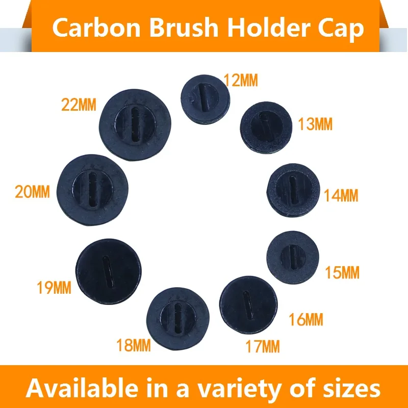 

12/13/14/15/16/17/18/20/22MM Dia &9523 Black Plastic Carbon Brush Holder Threaded Caps 20pcs