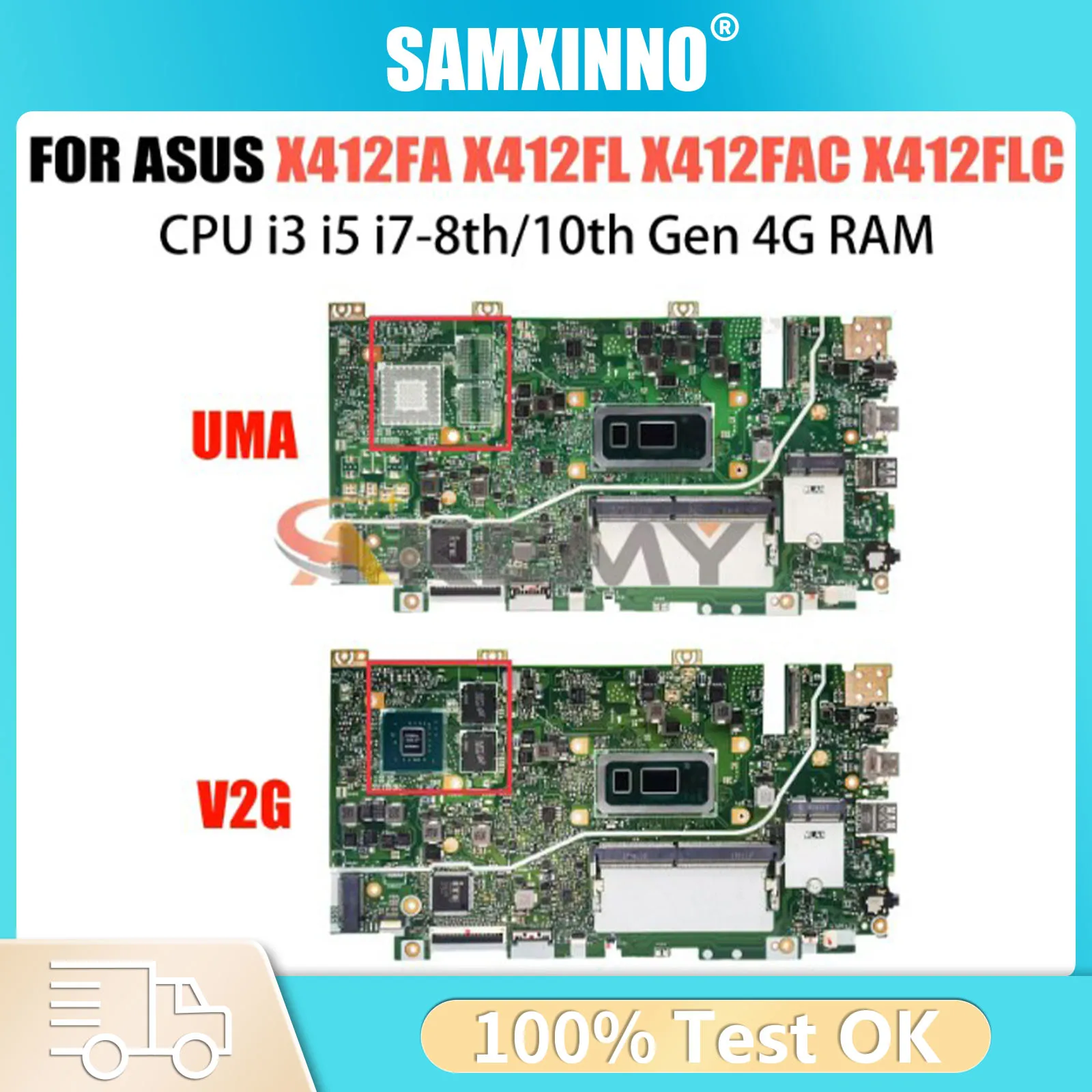 

AKEMY X412F материнская плата для ASUS X412FA X412FL X412FAC X412FLC X412FJ A412F F412F материнская плата для ноутбука I3 I5 I7 8/10 процессор 4G-RAM