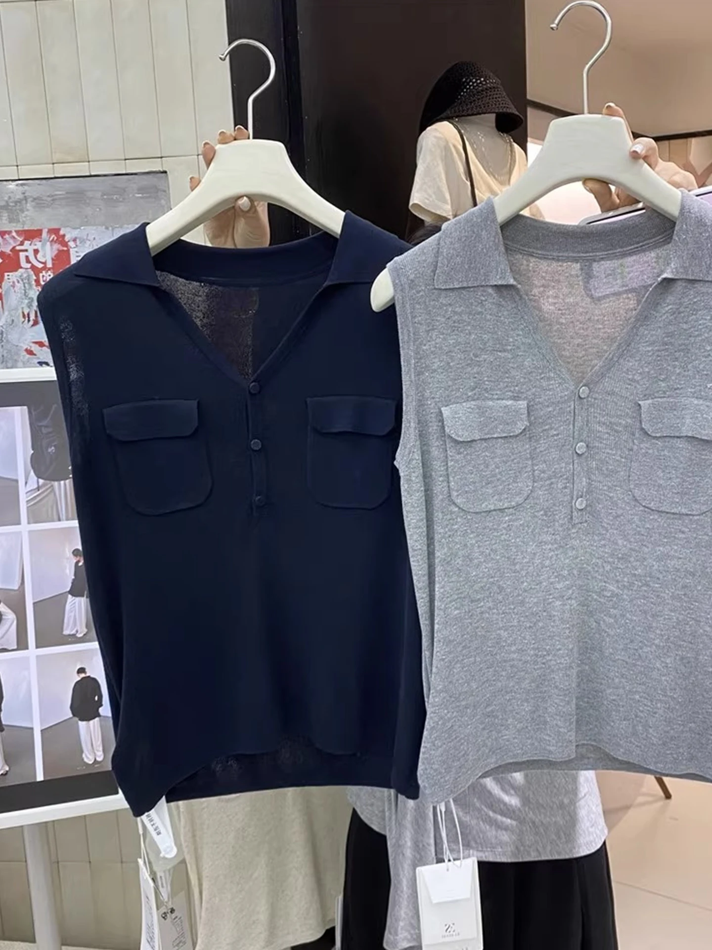 لون بسيط Faion Summer Ne محبوك أعلى فريدة من نوعها Svel هوديي Sli الكورية Sle مستقيم قطع مزيج الحرير #2