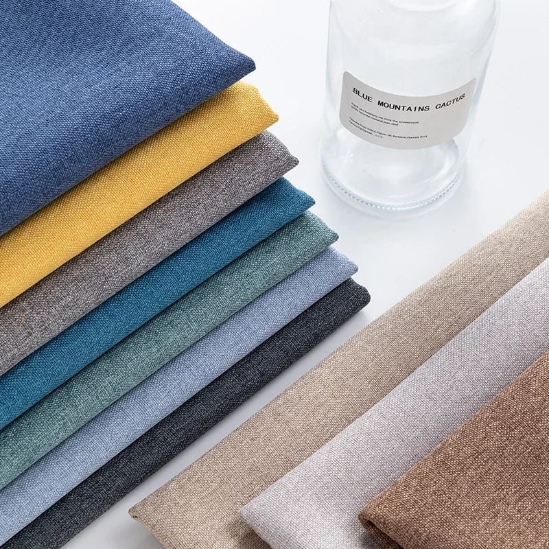 High Quality Fine Linen Fabric Solid Color Linen Sofa Cover Curtains Pillows DIY Home Cotton Linen Coarse Fabric Canvas Fabric