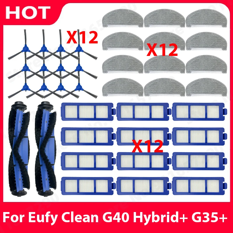 For Eufy Clean G40 Hybrid+ G35+ Spare Parts Main Side Brush HEPA Filter Mop Cloth Robot Vacuum Cleaner Replacement Accessories