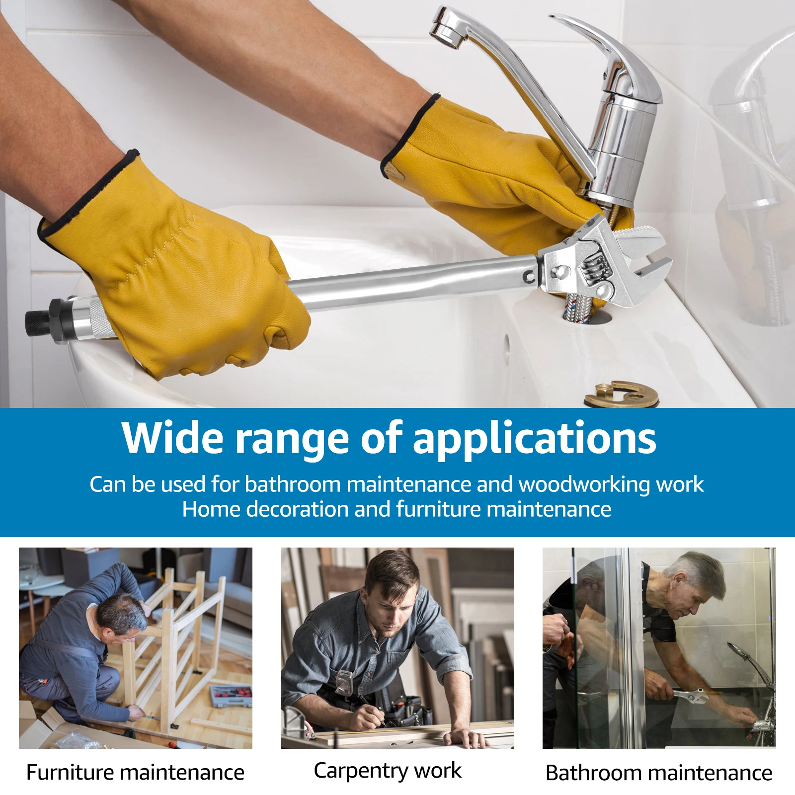 19-110NM 43 مللي متر مفتاح العزم القابل للتعديل 4 في 1 متعددة الوظائف نهاية مفتوحة مفتاح العزم أداة إصلاح المنزل ميكانيكي نجار وجع #6