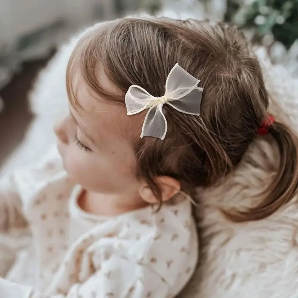 

Lace Bow Hair Clips Cute Bowknot White Headwear Solid Duckbilled Hair Clips