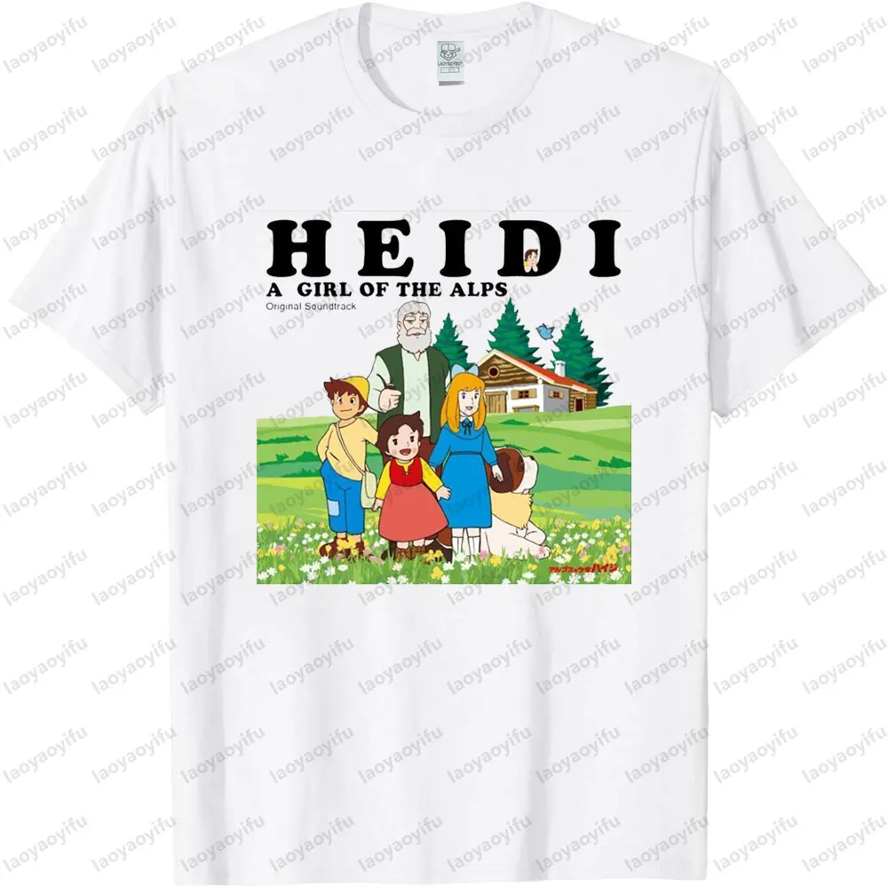 Personnage de dessin animé imprimé motif créatif Design t-shirt Heidi la fille des Alpes thème unisexe t-shirt hauts femmes été t-shirt