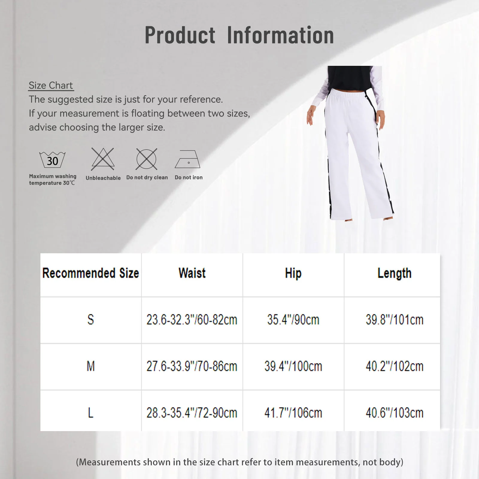 Women Color Block Wide Leg Sweatpants Tear Away Loose Long Pants Elastic Waist Side Pockets Side Pressing Buttons Pants