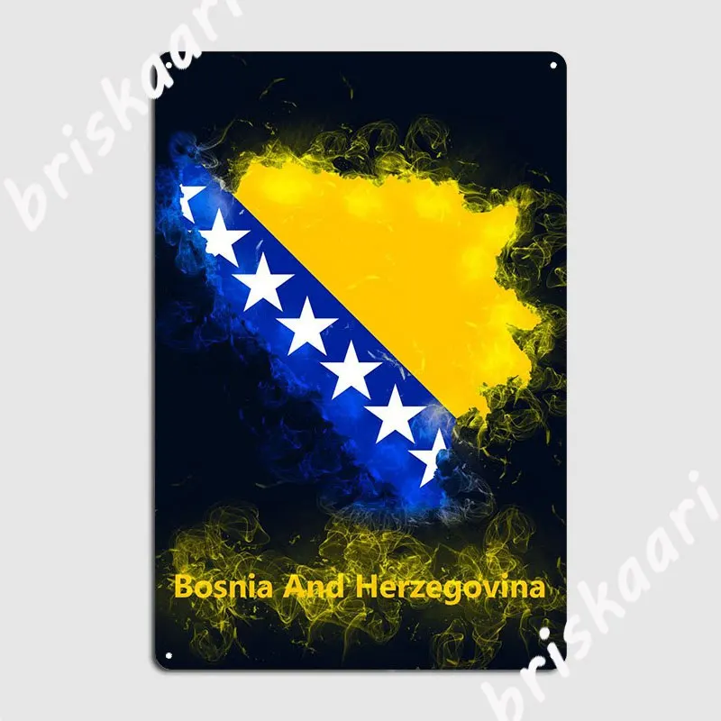 Bosnia And Herzegovina Poster Metal Plaque Poster Club Party Living Room Funny Tin Sign Poster