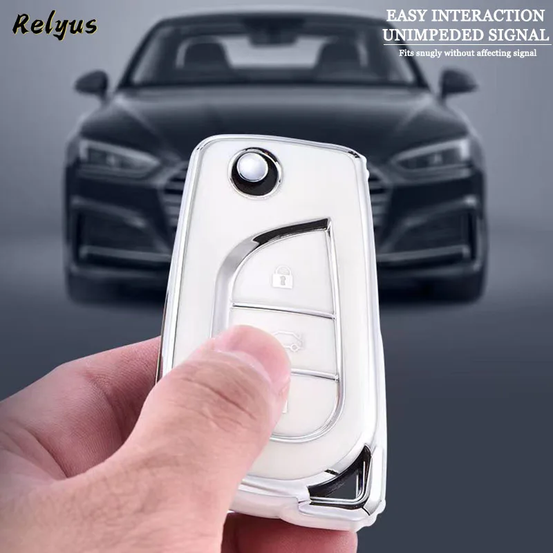 New Soft TPU Car Key Case Fob For Toyota Auris Corolla Avensis Verso Yaris Aygo Scion TC IM Camry RAV4 Forturner Car Accessories