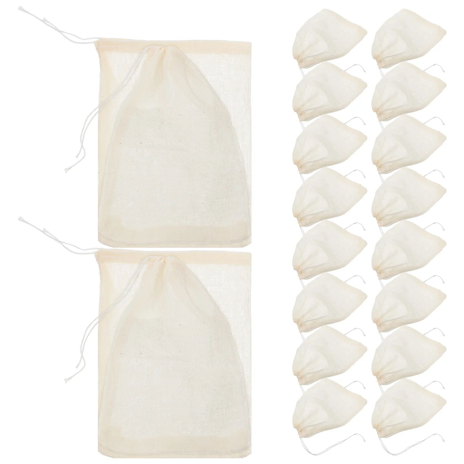 

30 Pcs Gauze Tea Squeezer Cloth Drawstring Soup Bag Boiling Tea Filter Bags Chinese Medicine Cotton Small Bags