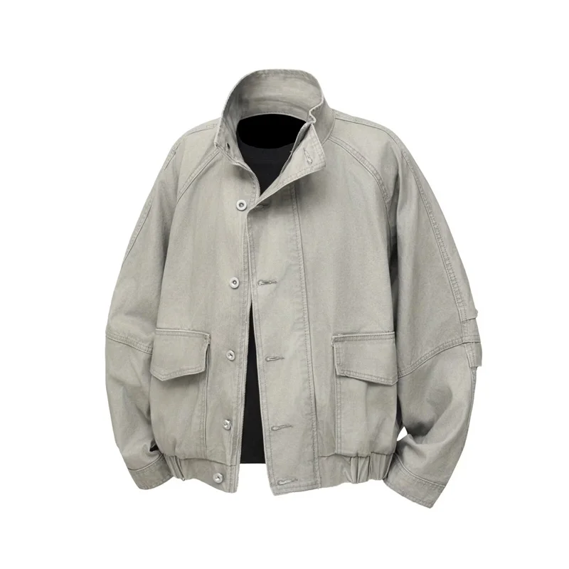

Men Retro Jacket Men Autumn Fashion Casual Baseball Coat Men Casual Washed Coat Man American Style Overcoat Men Cargo Jackets