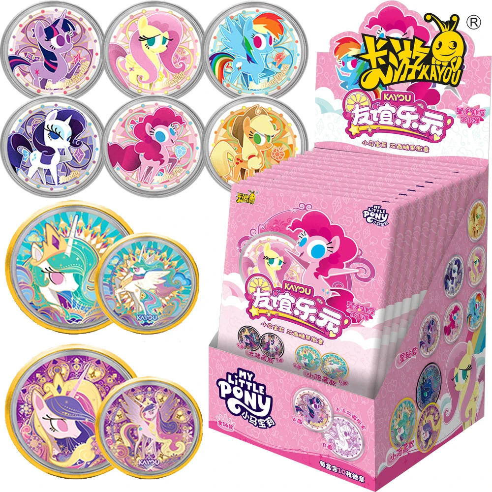 

Genuine Kayou My Little Pony Double Sided Round Badge Collection Animation Figures Creative Peripheral Accessories Children Gift
