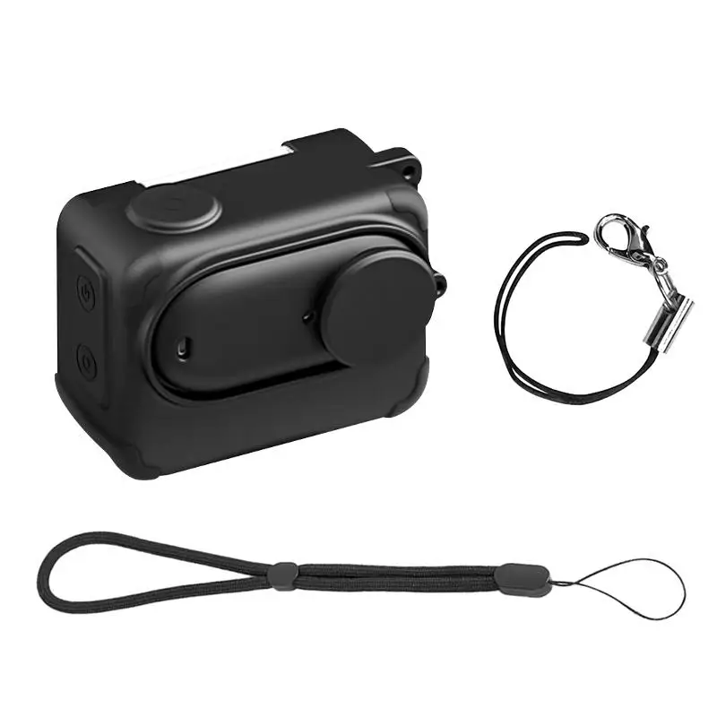 PULUZ Silicone Case For Insta360 GO 3S Camera Charging Protective Box Anti-scratch Protector Shell Cover with Lens Cap & Strap