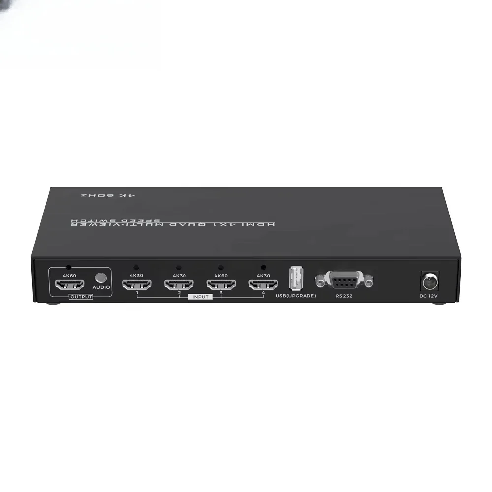 4K Splitter Quad Screen Splitter Video Splitter Switcher de vídeo para TV Laptop Display do computador