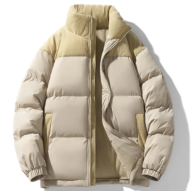 Men Cotton Padded Jacket Winter Thick Warm Couple Loose Stand Collar Coat Quality Outerwear sobretudo masculino plus size JK-262