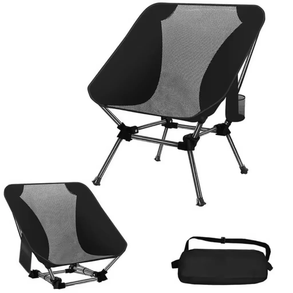 Outdoor Simple and Portable Lightweight  Backpack Chair Camping  Backpack Side Pockets Folding Camping Chair