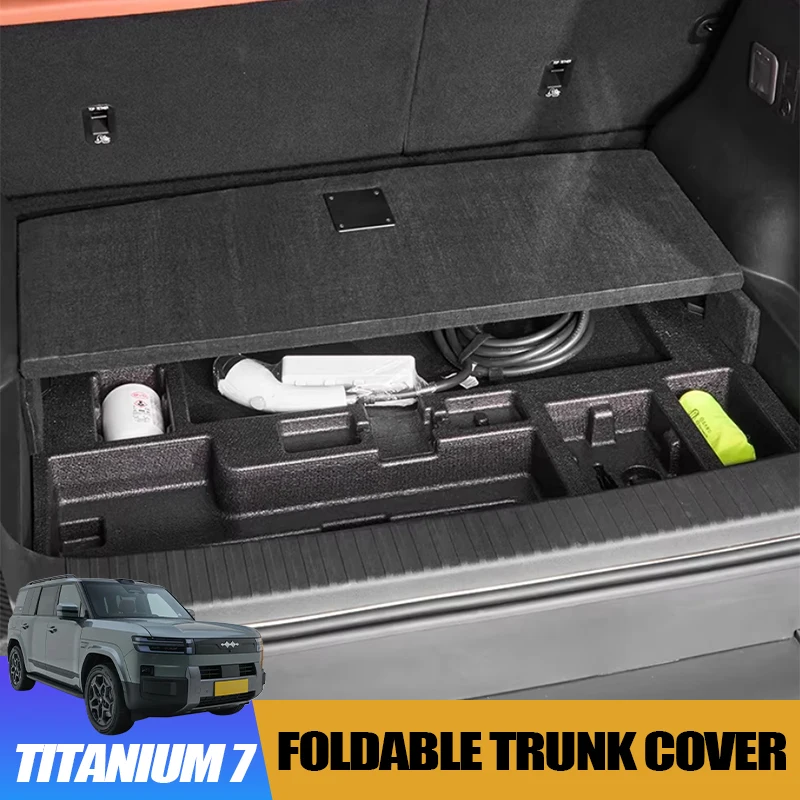Foldable Trunk Cover for BYD Leopard 7 Titanium 7 Split Rear Cargo Partition Storage Pad Interior Upgrade Accessory