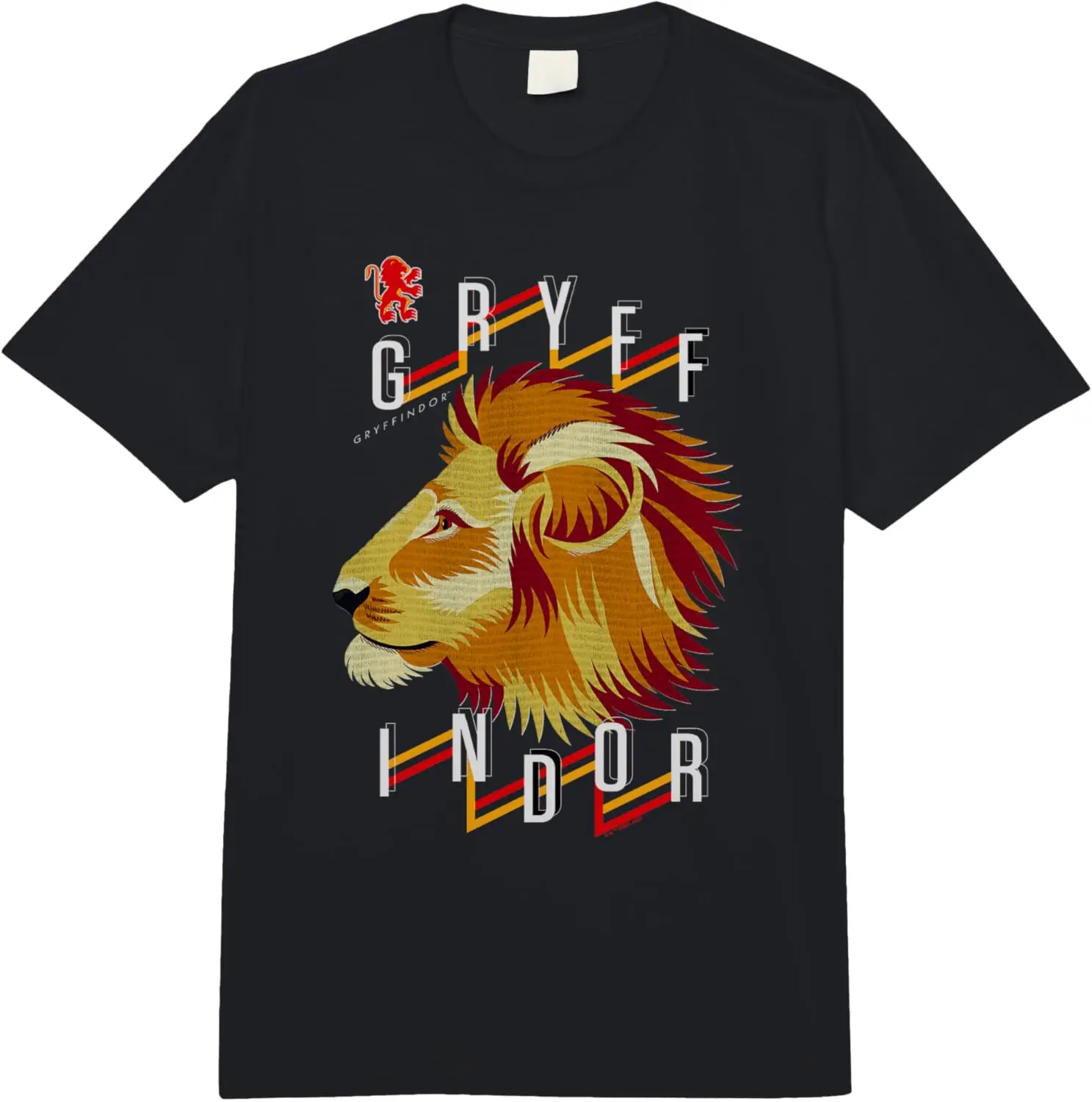 MINISO X Harry Potter Gryffindor Cabeza de león Logo Colores cómodos Camiseta pesada para adultos de Unicornio