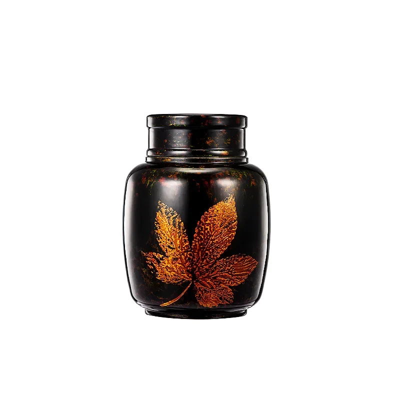 

lacquer, pure tin, hand sealed, tea can, gift box, high end.