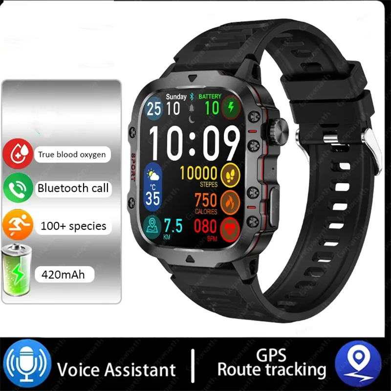 Smart Watch Sports Outdoor Bluetooth Call Triple Anti Heart Rate Blood Oxygen Encoder Silicone Strap Casual Men's Watches