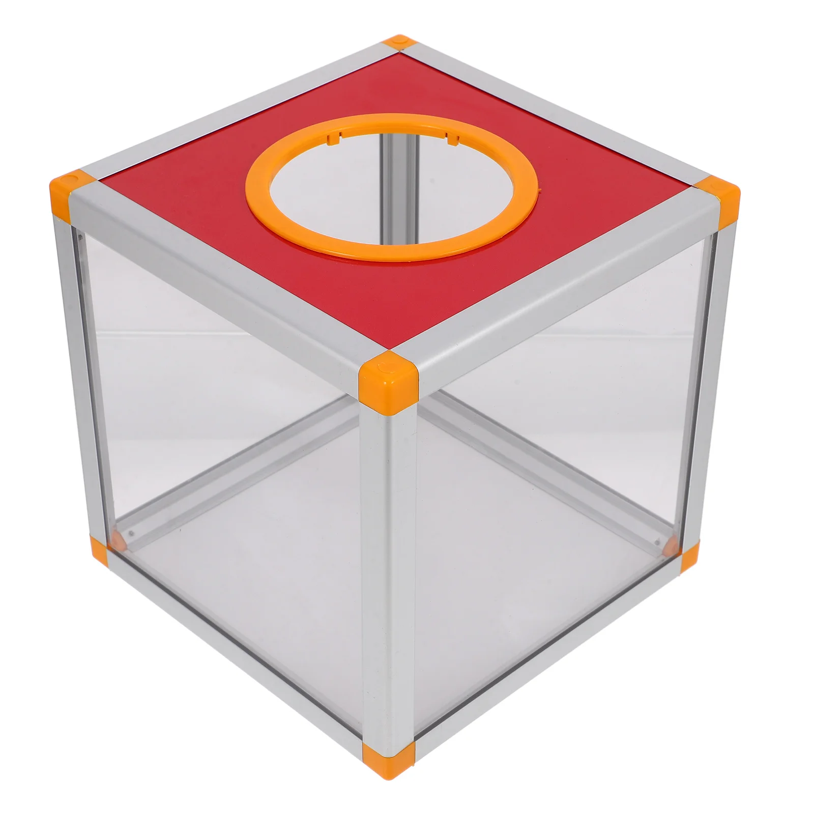 

Red Transparent Raffle Box 20cm Multifunctional Donation Suggestion Voting Ballot Collection Fundraising Container Secure Ticket