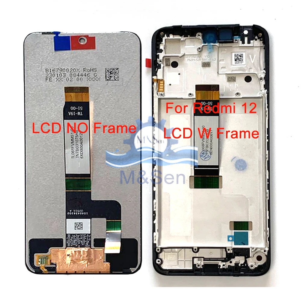 6.79\'\' Original For Xiaomi Poco M6 Pro 5G 23076PC4BI LCD Display Touch Screen Digitizer For Xiaomi Redmi 12 Note 12R Frame