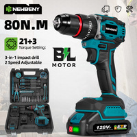 NEWBENY 21+3 Torque Brushless Electric Drill Cordless Multifunction Screwdriver Househeld DIY Power Tools For Makita Battery Pin
