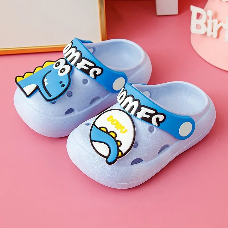 Babies Hole Slippers Children's Cute Cartoon Design Indoor Shoes Girls Boys Bathing Shoes Kids   Soft Bottom Non-slip Footwear