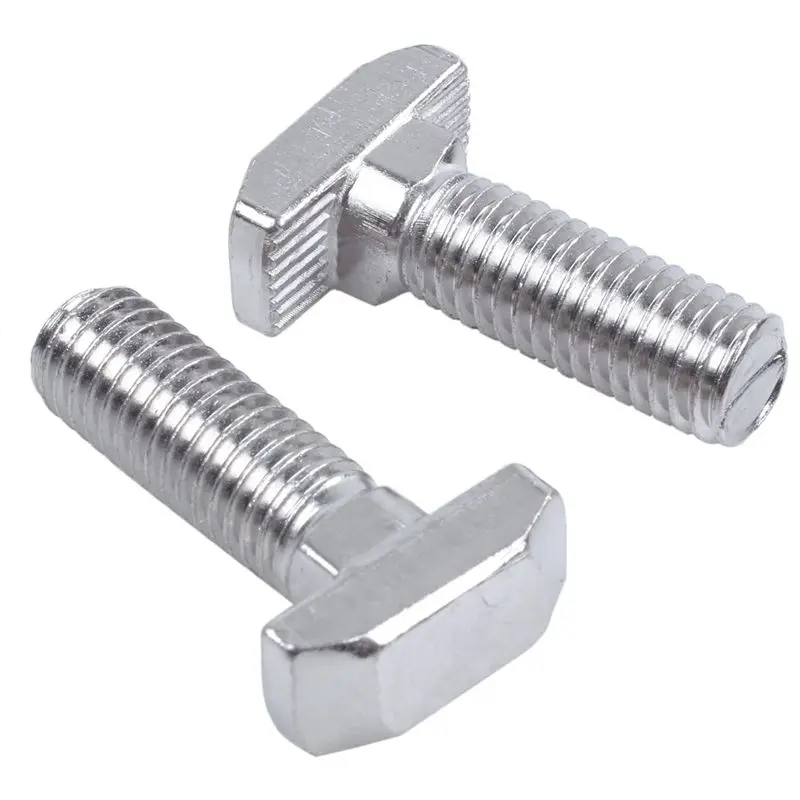 [Superx&KND]M8 Thread T-Slot Drop-In Stud Sliding Screw Bolt Silver Tone 15Pcs