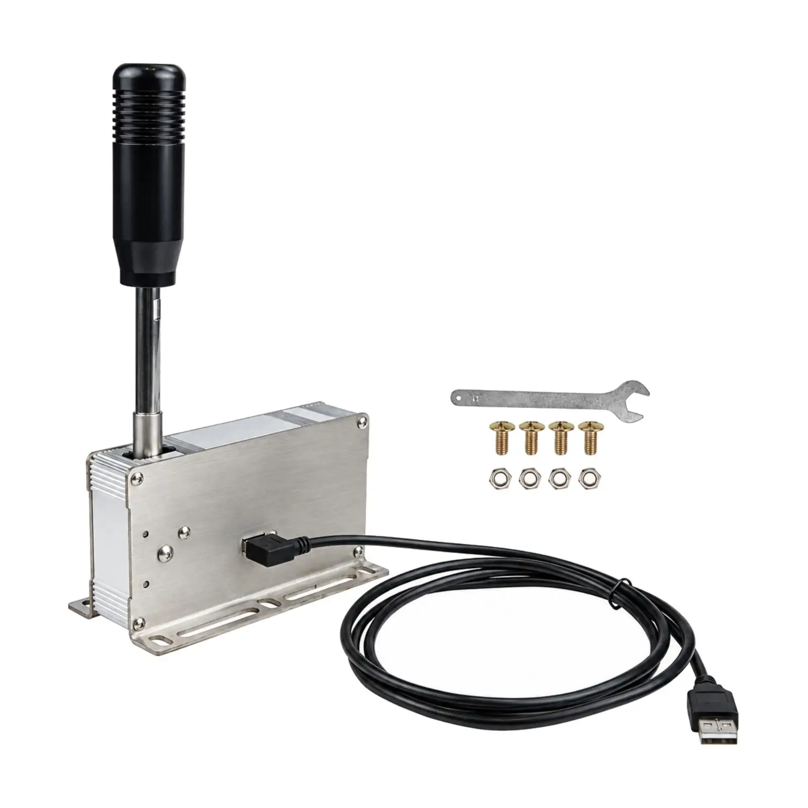 Aluminum Alloy Sequential Shifter for Racing USB Gear Selector with Clamp Mount for Home Driving Simulator Cockpit