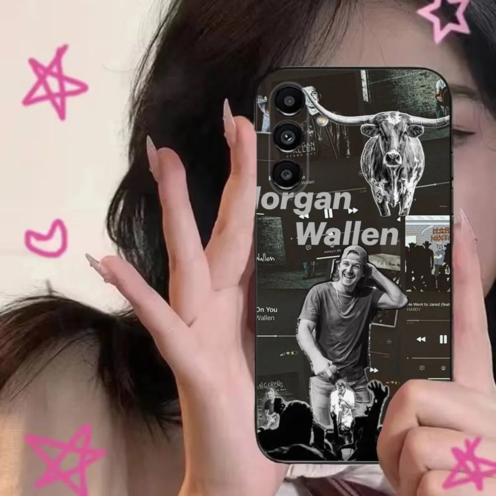 M-Morgan Wallen American Singer Phone Case For Samsung S24,S21,S22,S23,S30,Ultra,S20,Plus,Fe,Lite,Note,10,9,5G Black Soft Cover